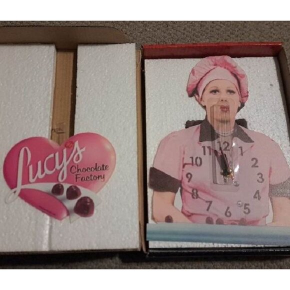 New I Love Lucy Swinging Pendulum Wall Clock NIB Home Decor Chocolate Factory - Picture 4 of 4